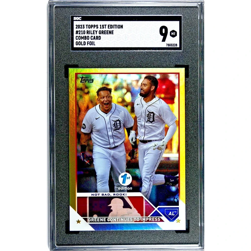 2023 Topps 1st Edition 215 Gold Foil Combo Riley Greene Miguel Cabrera  SGC 9 MT